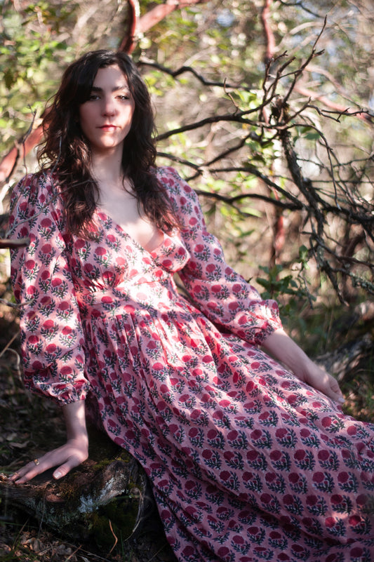 Udyana Wrap Dress ~ Sweet Rose